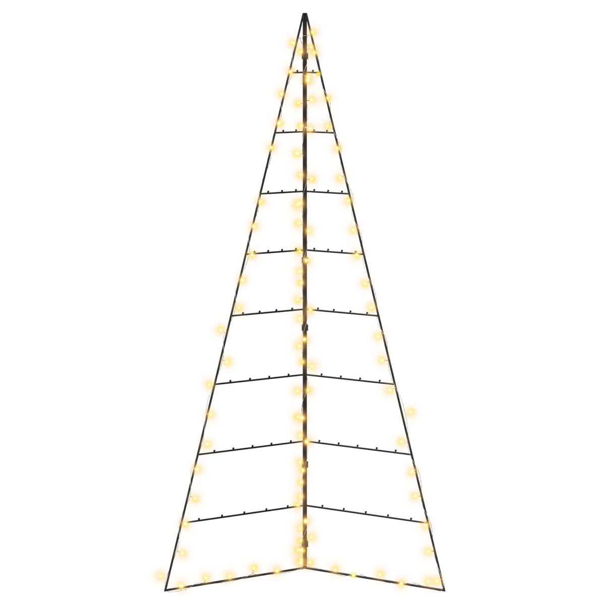 Metal Christmas Tree KUOPIO 210 cm Warm White Steel Black