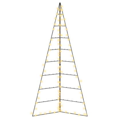Metal Christmas Tree KUOPIO 210 cm Warm White Steel Black