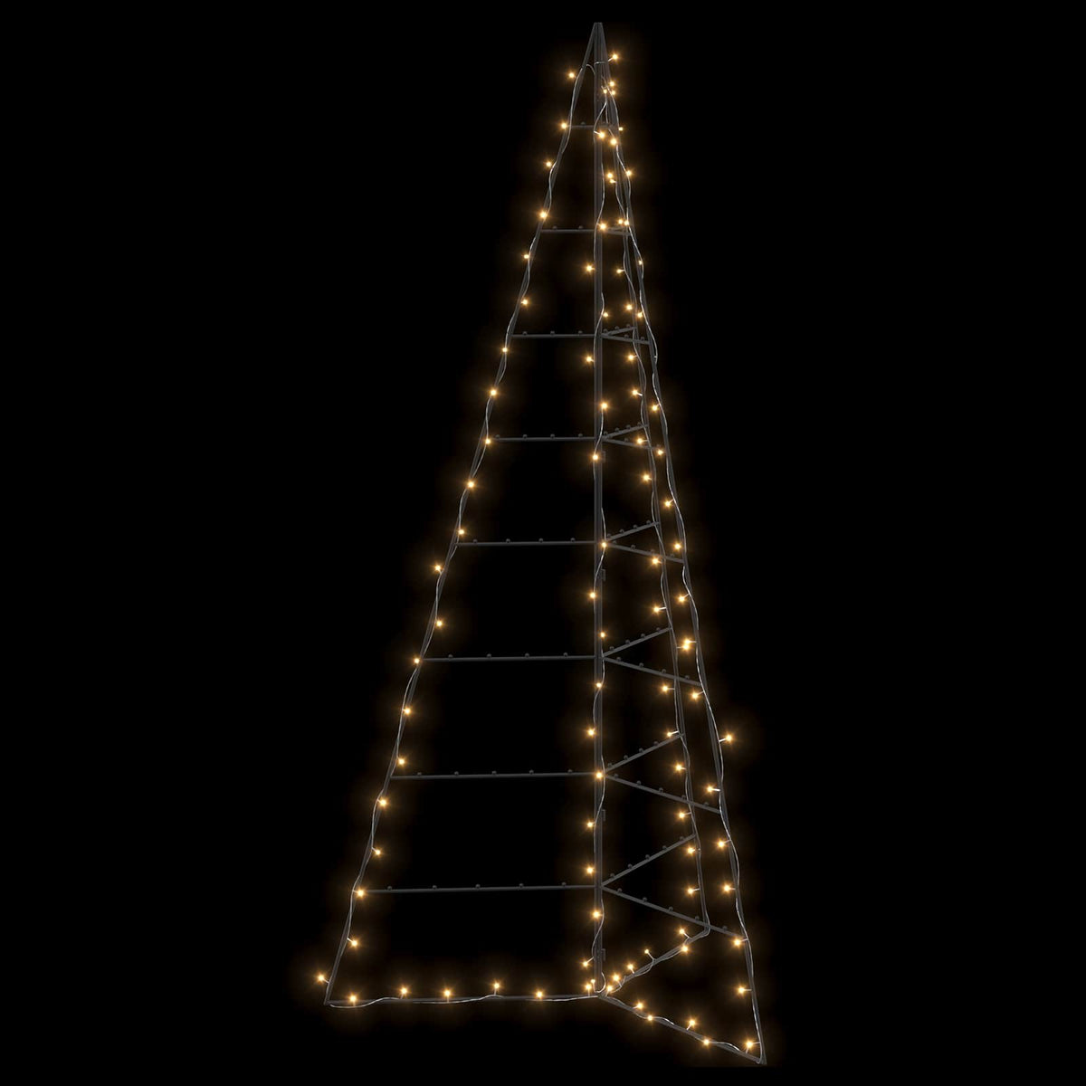 Metal Christmas Tree KUOPIO 210 cm Warm White Steel Black
