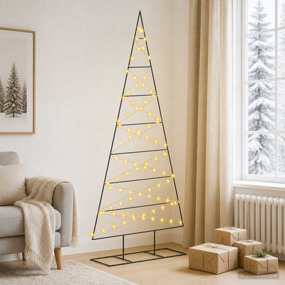 Metal Christmas Tree with Stand KUOPIO 210 cm Warm White Steel