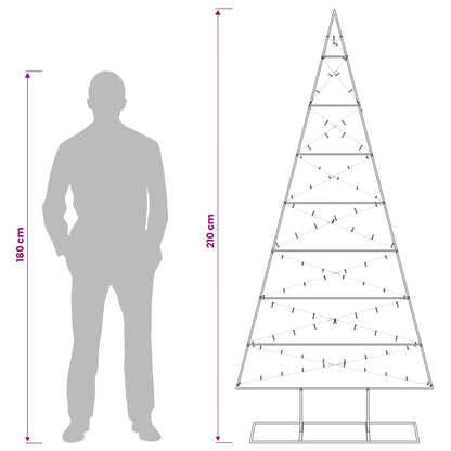 Metal Christmas Tree with Stand KUOPIO 210 cm Warm White Steel