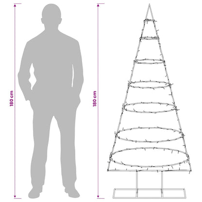 Metal Christmas Tree with Stand KUOPIO 180 cm Warm White Steel