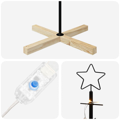 Metal Christmas Tree with Stand KUOPIO 210 cm Warm White Steel
