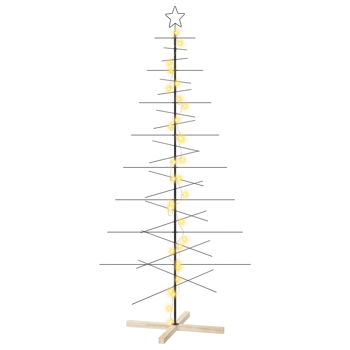 Metal Christmas Tree with Stand KUOPIO 210 cm Warm White Steel