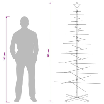 Metal Christmas Tree with Stand KUOPIO 210 cm Warm White Steel