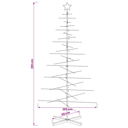 Metal Christmas Tree with Stand KUOPIO 210 cm Warm White Steel