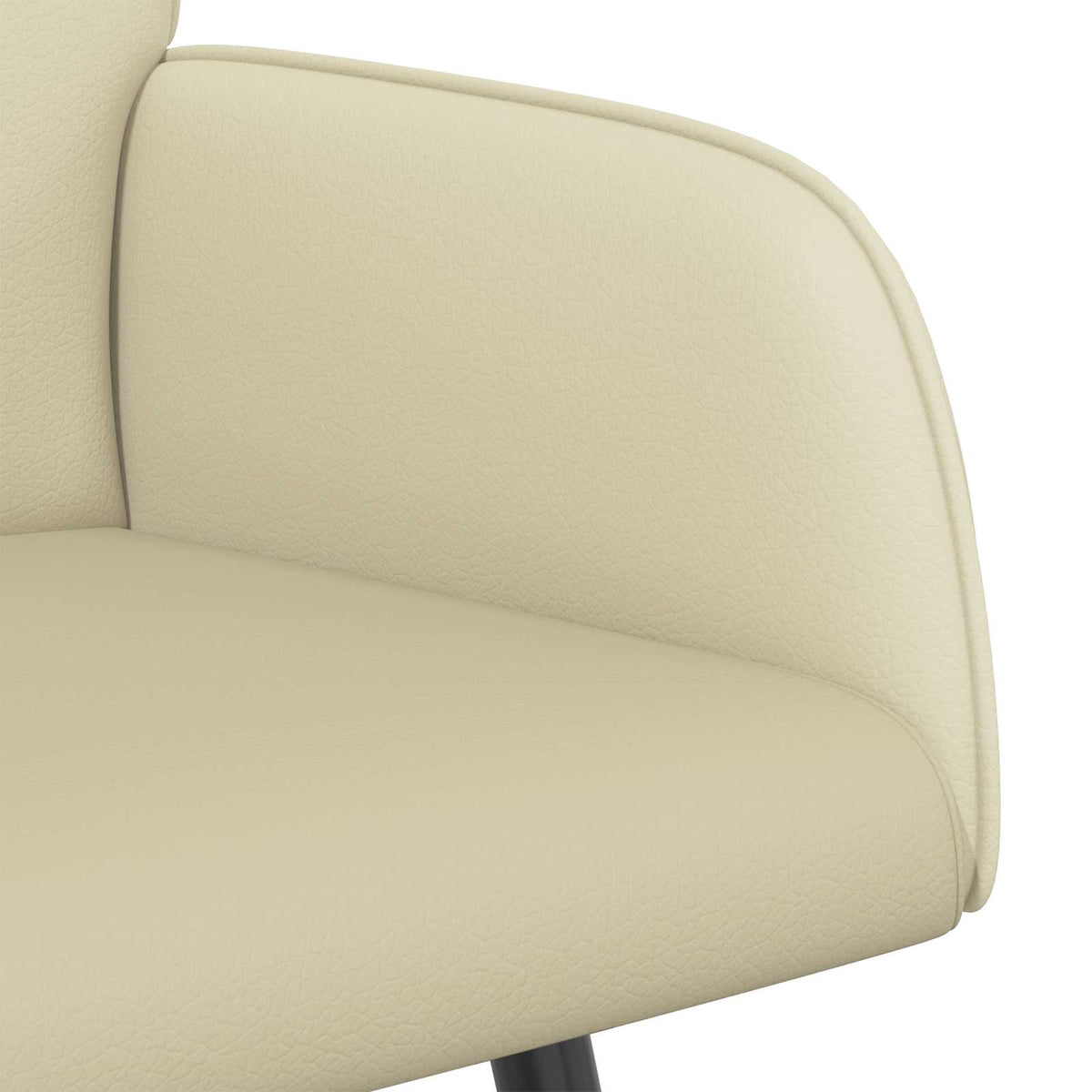 2 Seater Sofa with Metal Legs 2-Seater Cream Faux Leather