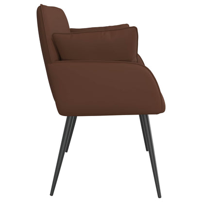 2 Seater Sofa with Metal Legs 2-Seater Brown Faux Leather