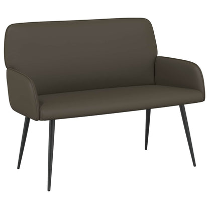 2 Seater Sofa with Metal Legs 2-Seater Grey Faux Leather