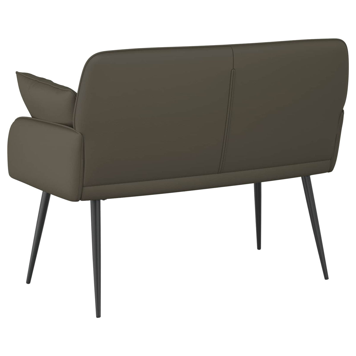 2 Seater Sofa with Metal Legs 2-Seater Grey Faux Leather