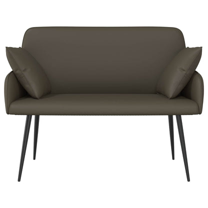 2 Seater Sofa with Metal Legs 2-Seater Grey Faux Leather
