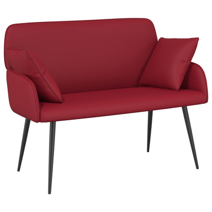 2 Seater Sofa with Metal Legs 2-Seater Wine Red Faux Leather