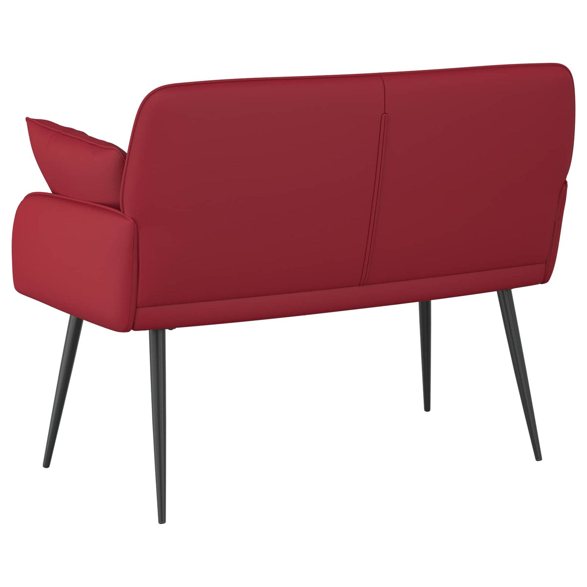 2 Seater Sofa with Metal Legs 2-Seater Wine Red Faux Leather