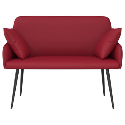 2 Seater Sofa with Metal Legs 2-Seater Wine Red Faux Leather