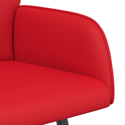 2 Seater Sofa with Metal Legs 2-Seater Red Faux Leather