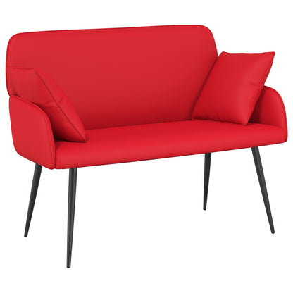 2 Seater Sofa with Metal Legs 2-Seater Red Faux Leather