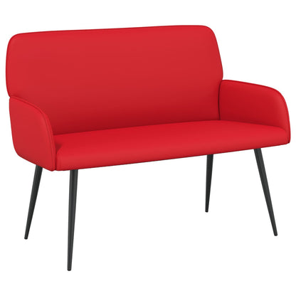 2 Seater Sofa with Metal Legs 2-Seater Red Faux Leather