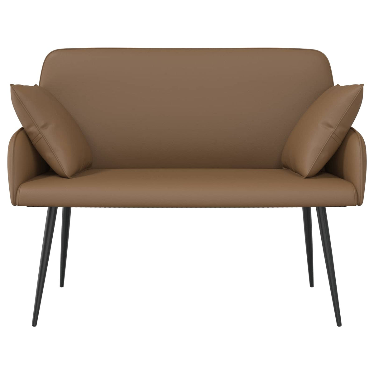 2 Seater Sofa with Metal Legs 2-Seater Cappuccino Faux Leather