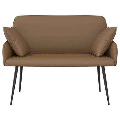 2 Seater Sofa with Metal Legs 2-Seater Cappuccino Faux Leather