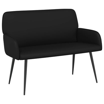 2 Seater Sofa with Metal Legs 2-Seater Black Faux Leather