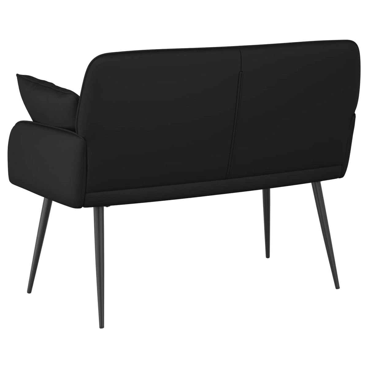 2 Seater Sofa with Metal Legs 2-Seater Black Faux Leather