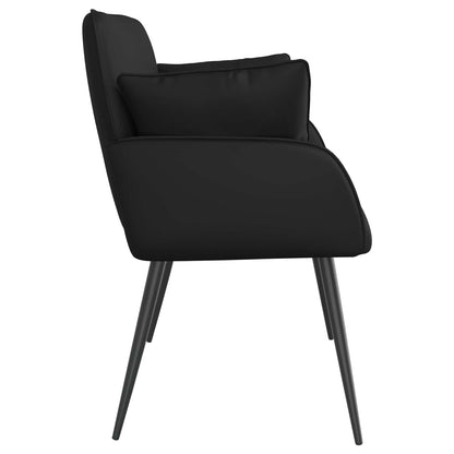2 Seater Sofa with Metal Legs 2-Seater Black Faux Leather