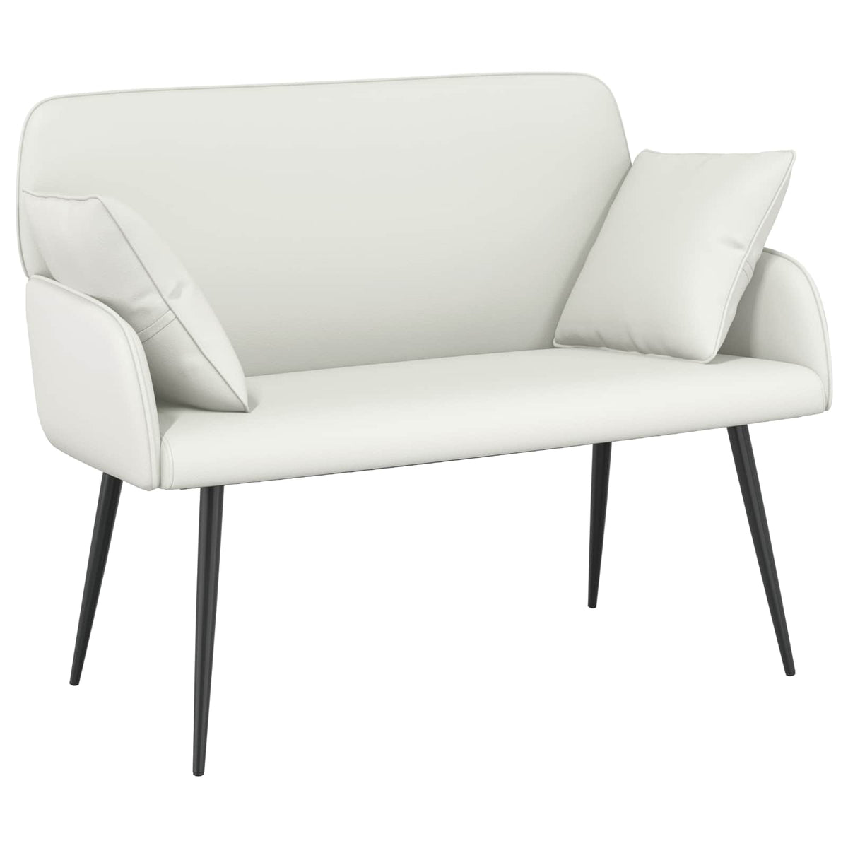 2 Seater Sofa with Metal Legs 2-Seater White Faux Leather