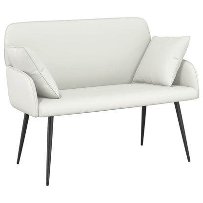 2 Seater Sofa with Metal Legs 2-Seater White Faux Leather