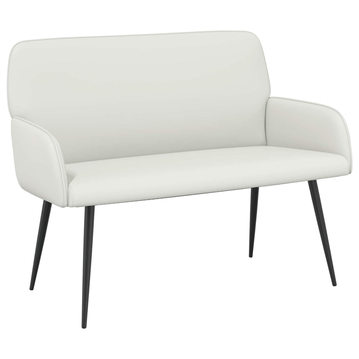 2 Seater Sofa with Metal Legs 2-Seater White Faux Leather