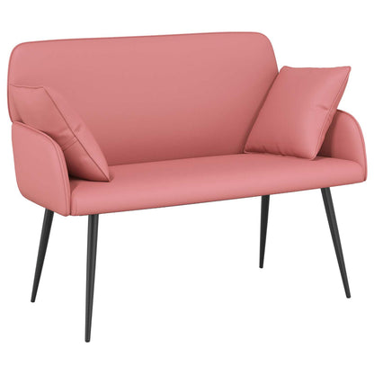2 Seater Sofa with Metal Legs 2-Seater Pink Faux Leather