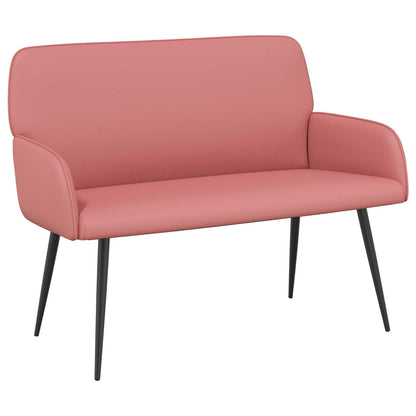 2 Seater Sofa with Metal Legs 2-Seater Pink Faux Leather