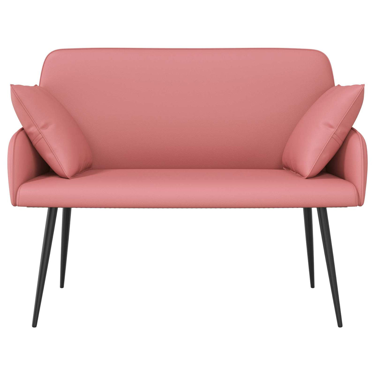 2 Seater Sofa with Metal Legs 2-Seater Pink Faux Leather