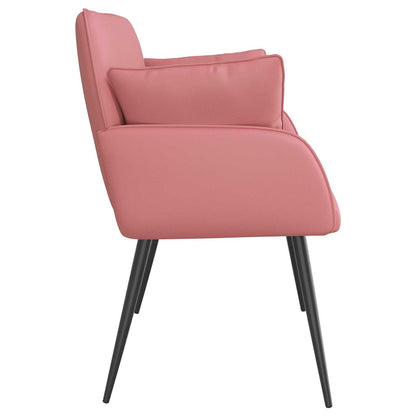 2 Seater Sofa with Metal Legs 2-Seater Pink Faux Leather