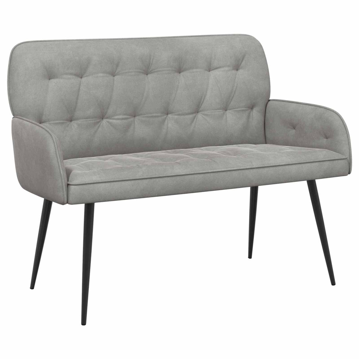 2 Seater Sofa with Metal Legs 2-Seater Light Grey Velvet