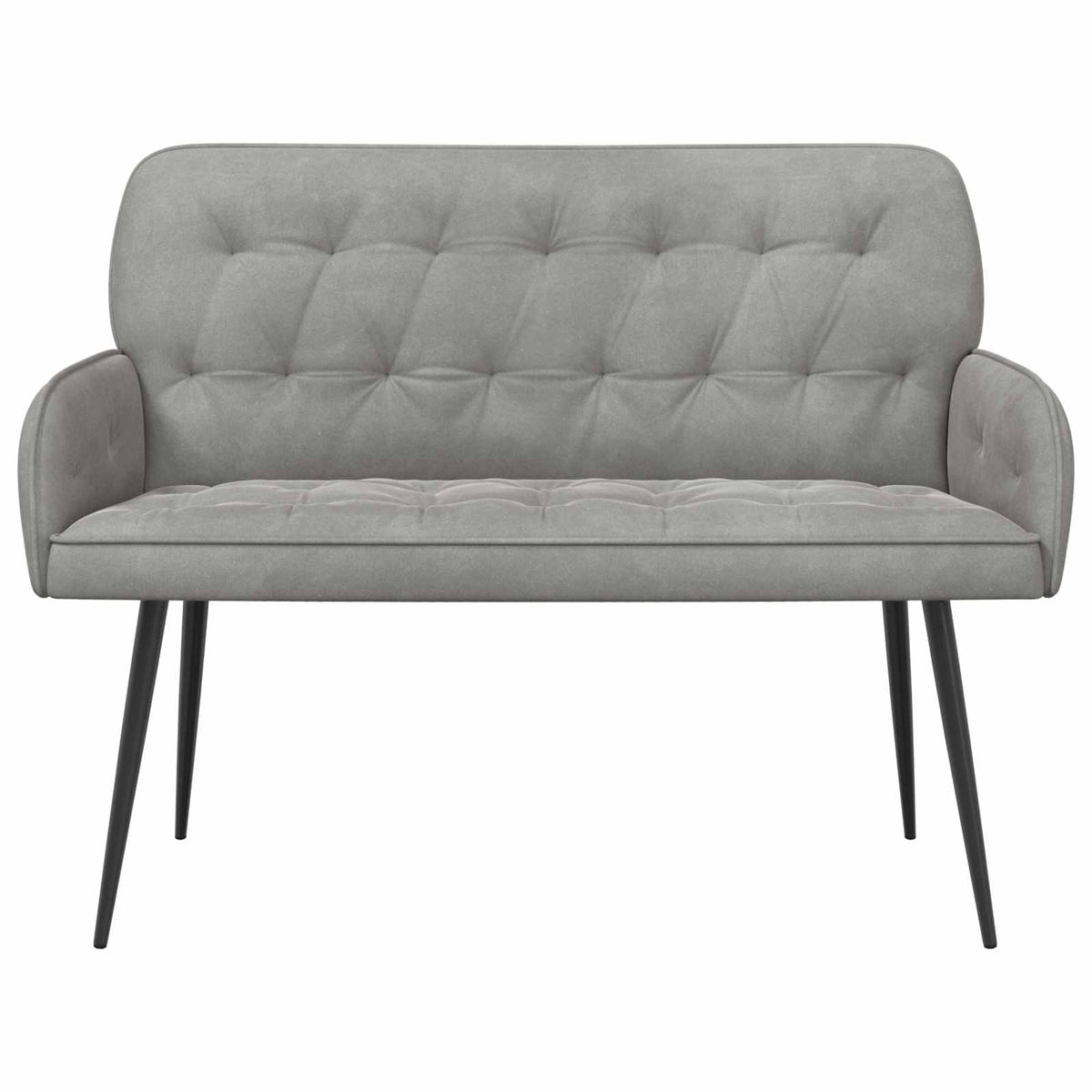 2 Seater Sofa with Metal Legs 2-Seater Light Grey Velvet