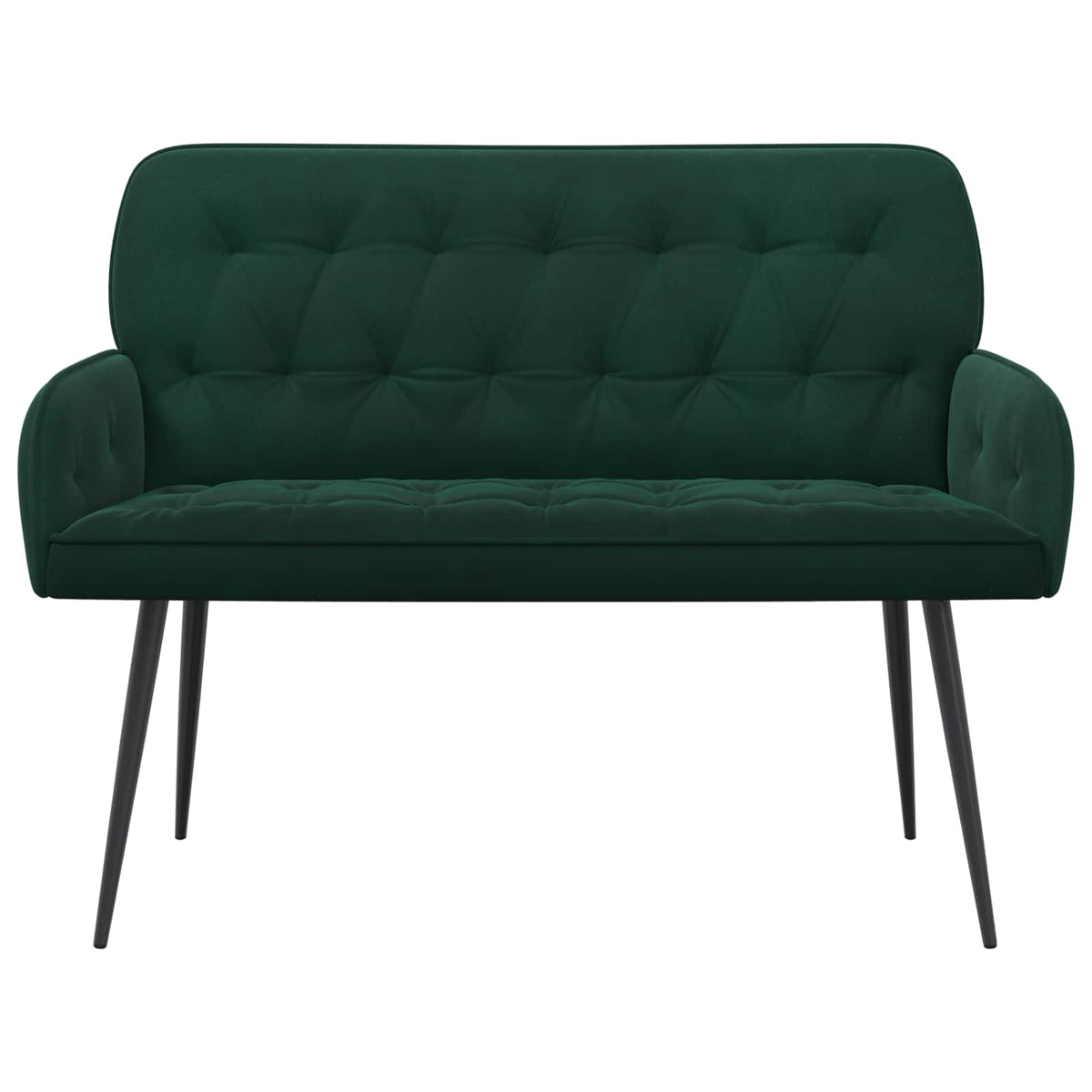 2 Seater Sofa with Metal Legs 2-Seater Dark Green Velvet