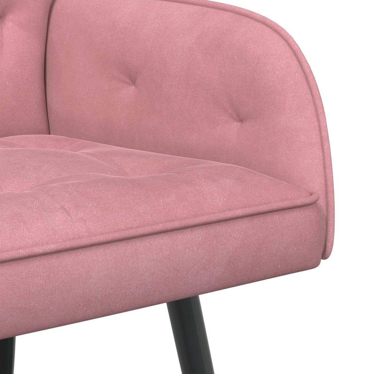 2 Seater Sofa with Metal Legs 2-Seater Pink Velvet