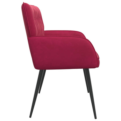 2 Seater Sofa with Metal Legs 2-Seater Wine Red Velvet
