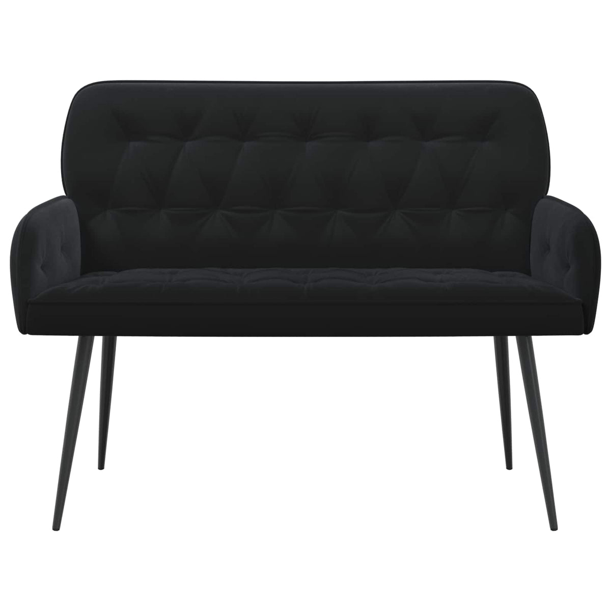 2 Seater Sofa with Metal Legs 2-Seater Black Velvet