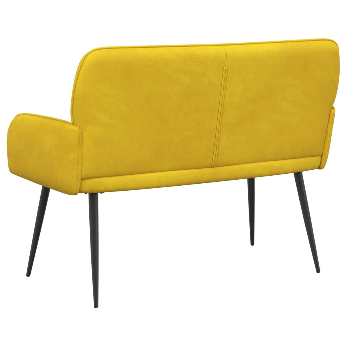 2 Seater Sofa with Metal Legs 2-Seater Yellow Velvet