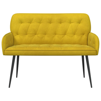 2 Seater Sofa with Metal Legs 2-Seater Yellow Velvet