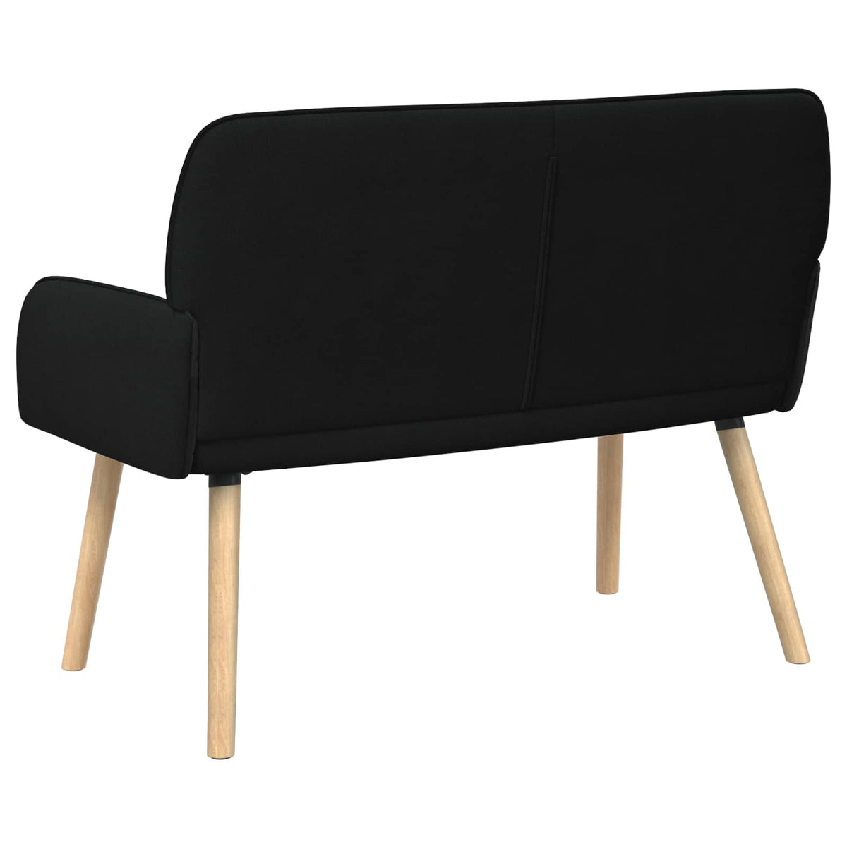 2 Seater Sofa with Solid Wood Legs 2-Seater Black Linen Fabric