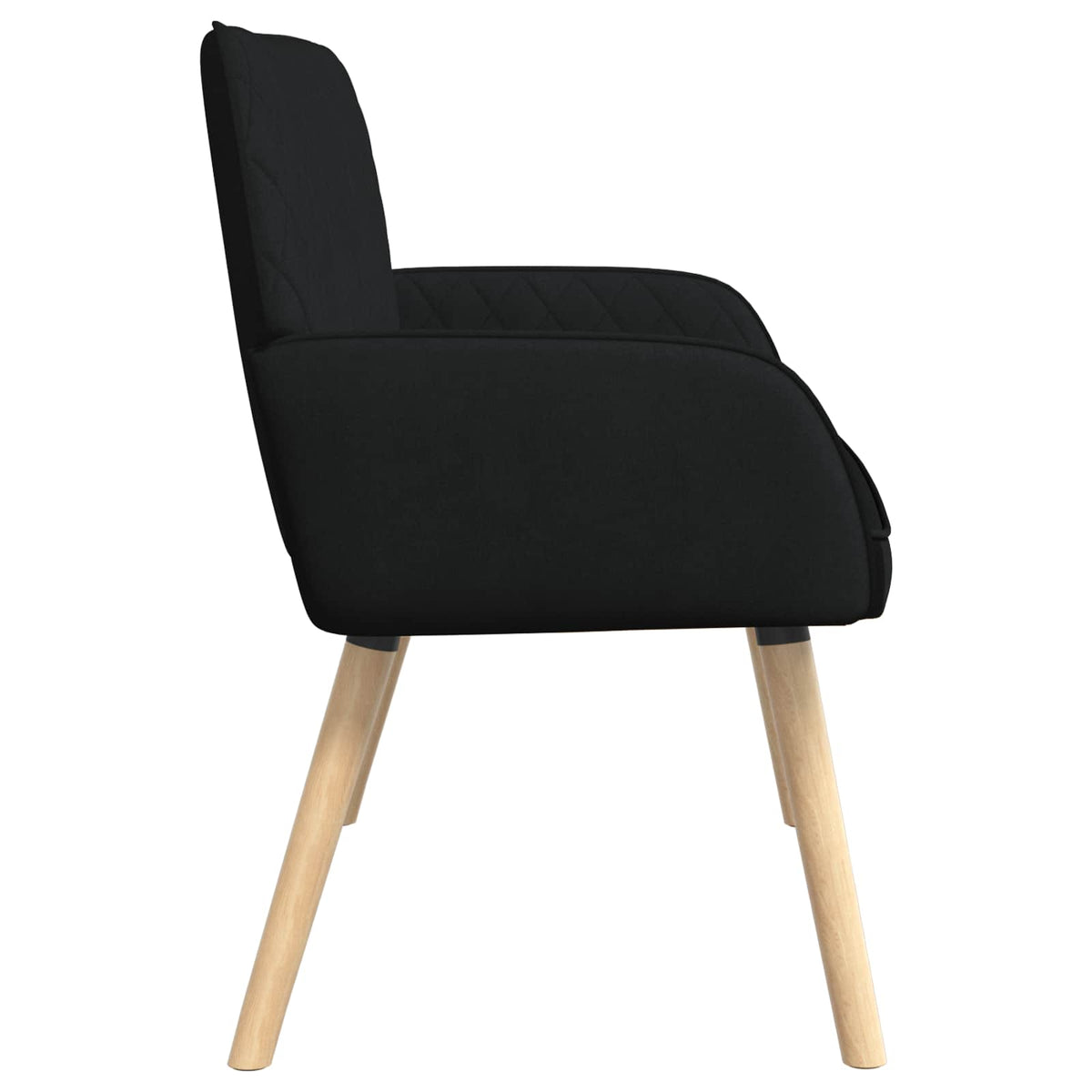 2 Seater Sofa with Solid Wood Legs 2-Seater Black Linen Fabric