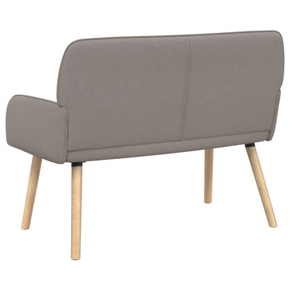 2 Seater Sofa with Solid Wood Legs 2-Seater Taupe Linen Fabric