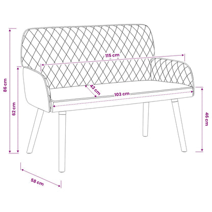 2 Seater Sofa with Solid Wood Legs 2-Seater Cream Linen Fabric