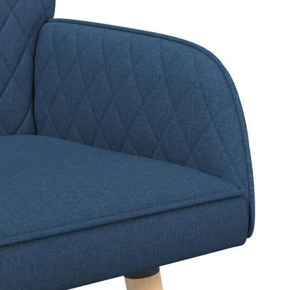 2 Seater Sofa with Solid Wood Legs 2-Seater Blue Linen Fabric