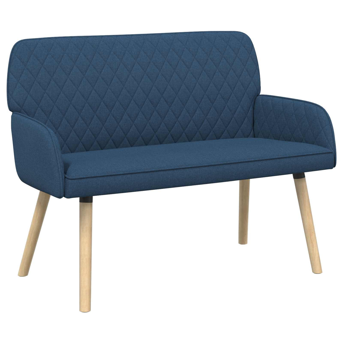 2 Seater Sofa with Solid Wood Legs 2-Seater Blue Linen Fabric