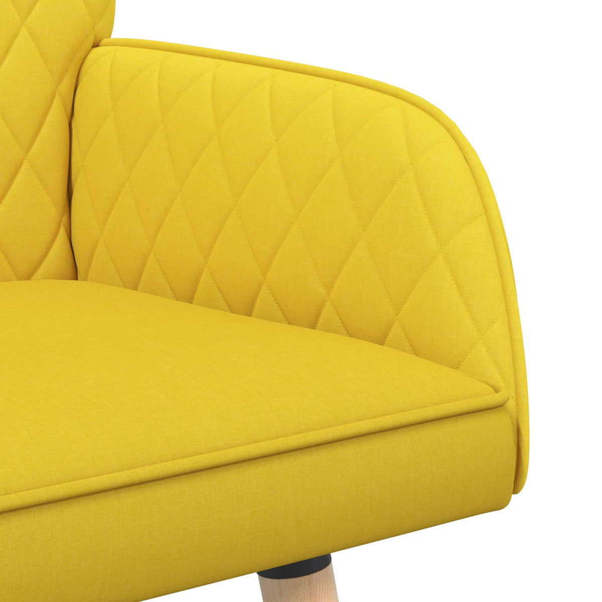 2 Seater Sofa with Solid Wood Legs 2-Seater Light Yellow