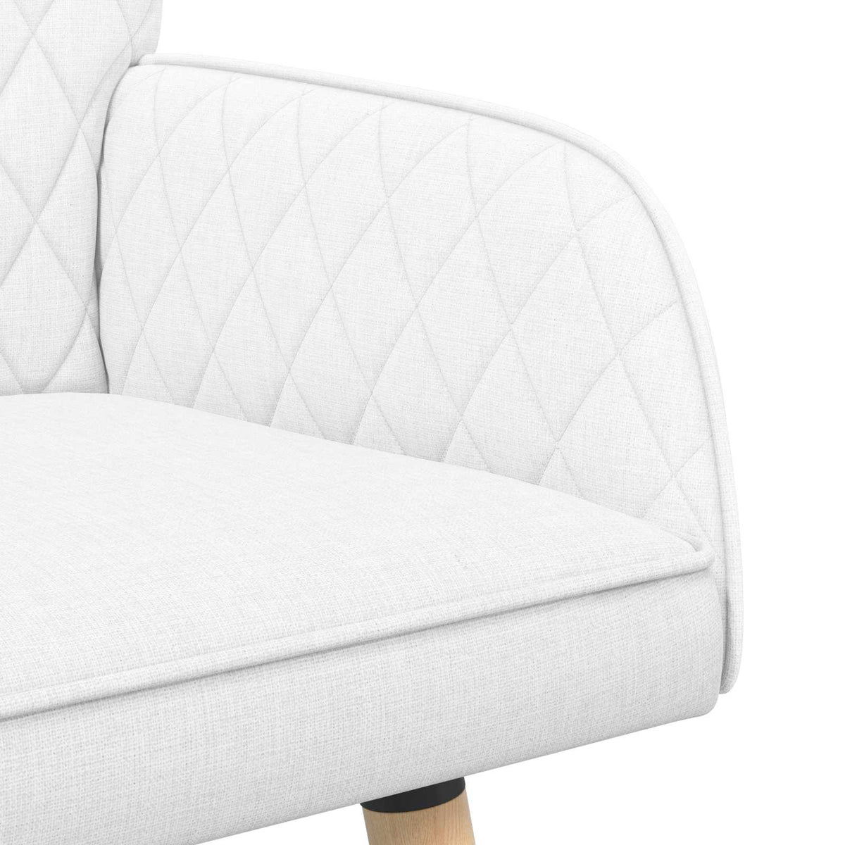 2 Seater Sofa with Solid Wood Legs 2-Seater White Linen Fabric