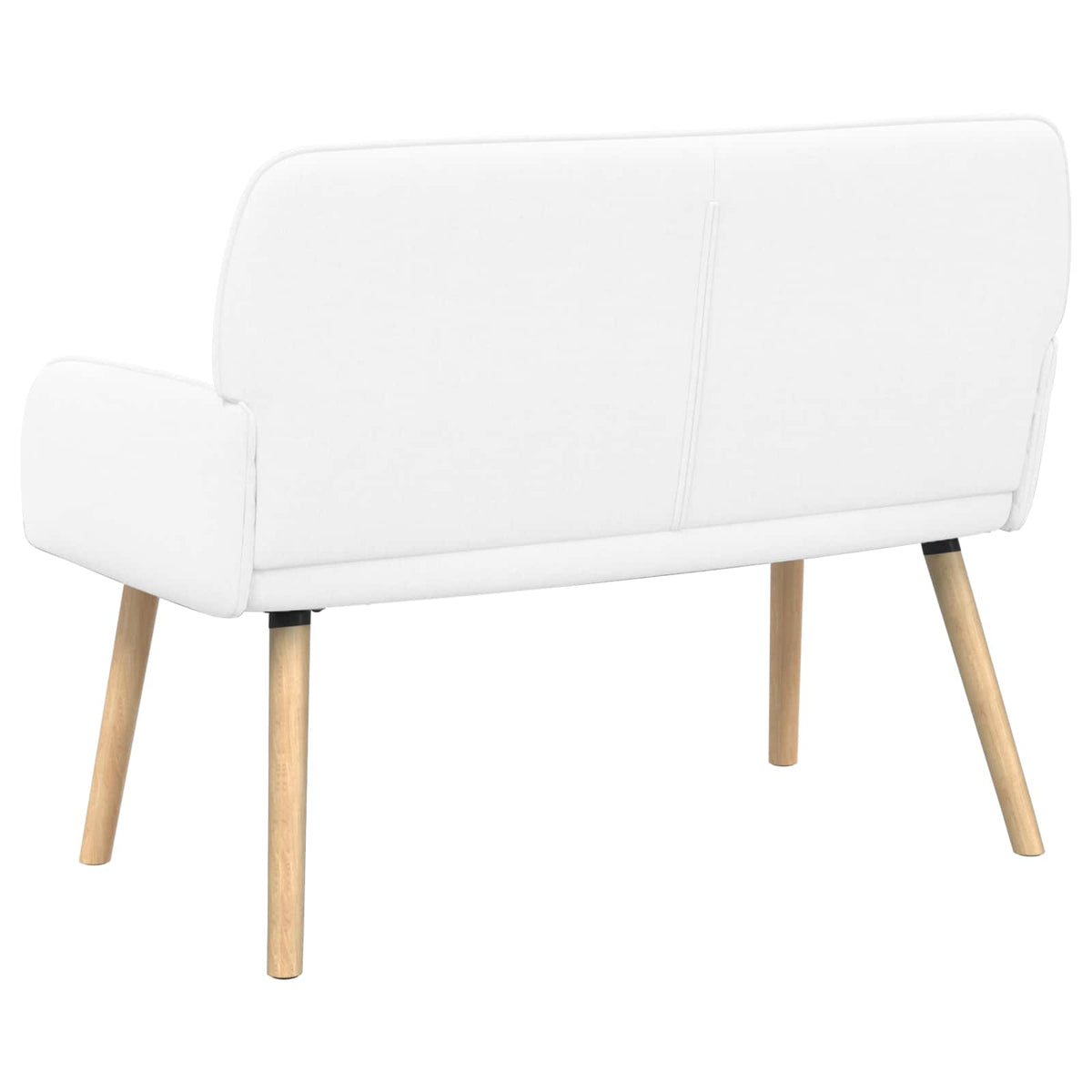 2 Seater Sofa with Solid Wood Legs 2-Seater White Linen Fabric
